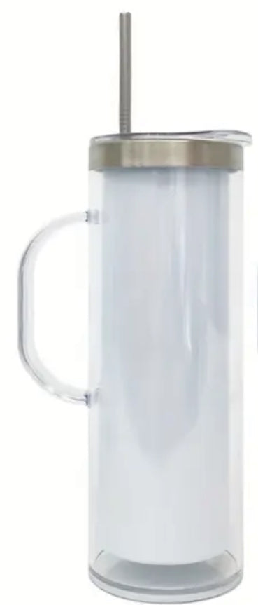 20 oz Stainless Steel Snow Globe Tumbler with Handle