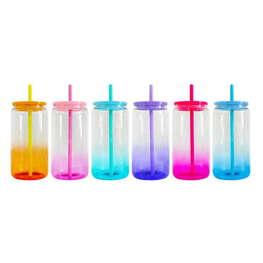 16oz Jelly Ombre Gradient Glass Cup