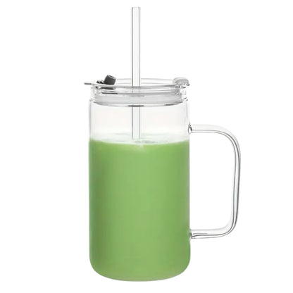 Large Glass Cup with Handle